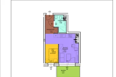 Rzut - Mieszkanie na sprzedaż 1 pokój o powierzchni 26,68 m² - numer B27 w Osiedle Zuchów - Bud. B i C