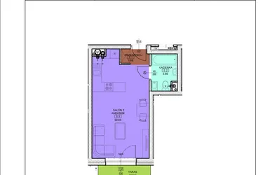 Rzut - Mieszkanie na sprzedaż 1 pokój o powierzchni 28,22 m² - numer C01 w Osiedle Zuchów - Bud. B i C