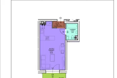 Rzut - Mieszkanie na sprzedaż 1 pokój o powierzchni 28,22 m² - numer C18 w Osiedle Zuchów - Bud. B i C
