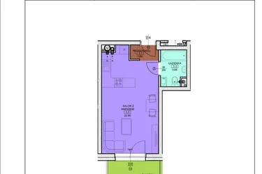 Rzut - Mieszkanie na sprzedaż 1 pokój o powierzchni 28,22 m² - numer C27 w Osiedle Zuchów - Bud. B i C