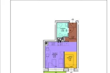 Rzut - Mieszkanie na sprzedaż 1 pokój o powierzchni 26,47 m² - numer C35 w Osiedle Zuchów - Bud. B i C