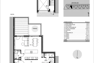 Rzut - Mieszkanie na sprzedaż 4 pokoje o powierzchni 117,45 m² - numer 52B/2 w Działowskiego Zacisze