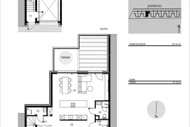 Rzut - Mieszkanie na sprzedaż 4 pokoje o powierzchni 119,04 m² - numer 52C/2 w Działowskiego Zacisze