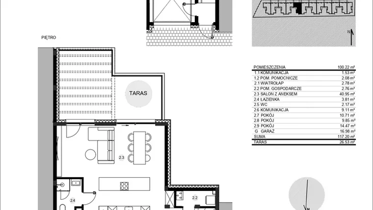 Rzut - Mieszkanie na sprzedaż 4 pokoje o powierzchni 115,65 m² - numer 52D/2 w Działowskiego Zacisze