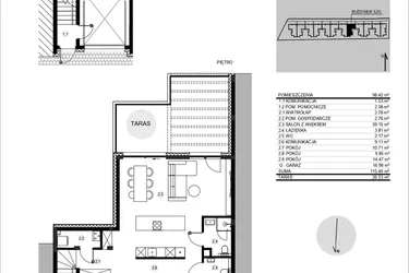 Rzut - Mieszkanie na sprzedaż 4 pokoje o powierzchni 115,65 m² - numer 52G/2 w Działowskiego Zacisze