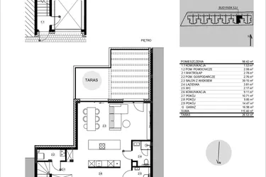 Rzut - Mieszkanie na sprzedaż 4 pokoje o powierzchni 115,65 m² - numer 52J/2 w Działowskiego Zacisze