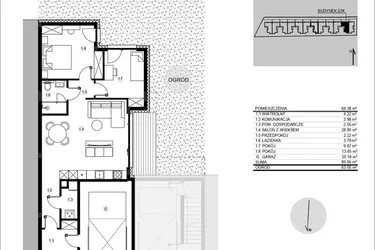 Rzut - Mieszkanie na sprzedaż 3 pokoje o powierzchni 89,59 m² - numer 52K/1 w Działowskiego Zacisze
