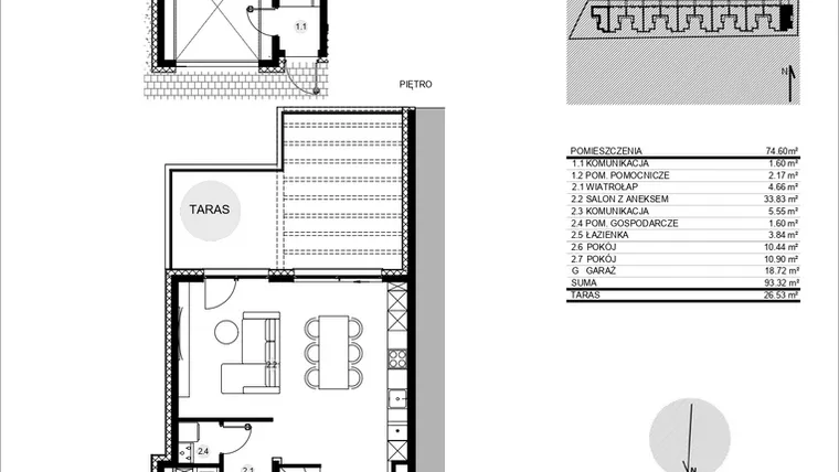 Rzut - Mieszkanie na sprzedaż 4 pokoje o powierzchni 97,17 m² - numer 52L/2 w Działowskiego Zacisze