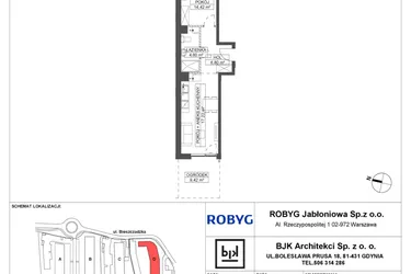 Rzut - Mieszkanie na sprzedaż 2 pokoje o powierzchni 43,04 m² - numer D.0M03 w Foresteria bud. D