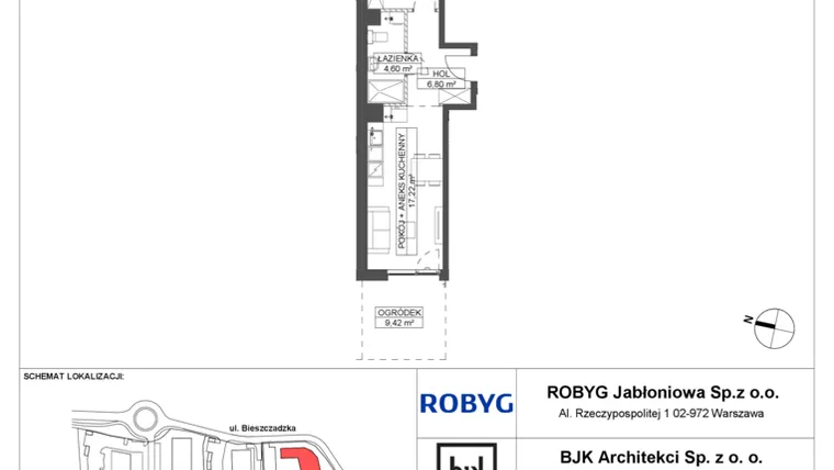 Rzut - Mieszkanie na sprzedaż 2 pokoje o powierzchni 43,04 m² - numer D.0M03 w Foresteria bud. D