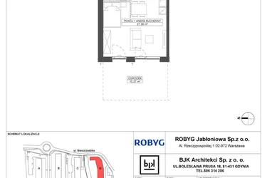 Rzut - Mieszkanie na sprzedaż 1 pokój o powierzchni 31,7 m² - numer D.0M11 w Foresteria bud. D