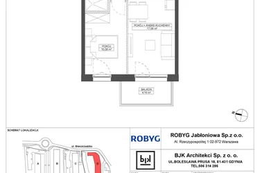 Rzut - Mieszkanie na sprzedaż 2 pokoje o powierzchni 34,46 m² - numer D.5M18 w Foresteria bud. D