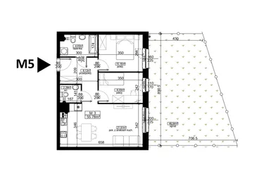Rzut - Mieszkanie na sprzedaż 3 pokoje o powierzchni 55,78 m² - numer 5 w Mahonia D