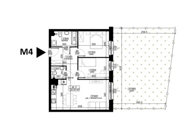 Rzut - Mieszkanie na sprzedaż 3 pokoje o powierzchni 55,81 m² - numer 4 w Mahonia D