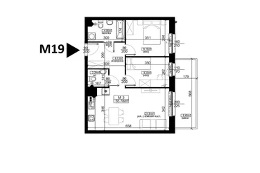 Rzut - Mieszkanie na sprzedaż 3 pokoje o powierzchni 55,78 m² - numer 19 w Mahonia D
