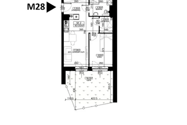 Rzut - Mieszkanie na sprzedaż 2 pokoje o powierzchni 40 m² - numer 28 w Mahonia D