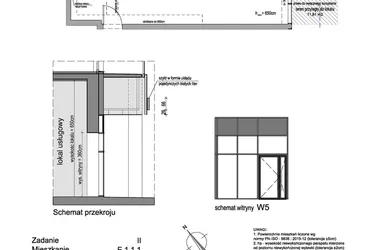 Rzut - Lokal użytkowy na sprzedaż 1 pokój o powierzchni 52,64 m² - numer E.1.1.1 w Rumia Centralna II