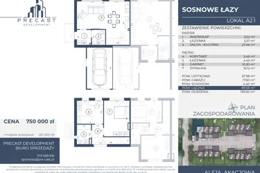 Rzut - Dom na sprzedaż 3 pokoje o powierzchni 89,58 m² - numer A2.1 w Osiedle Sosnowe Łazy