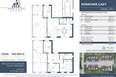 Rzut - Dom na sprzedaż 5 pokoi o powierzchni 114,83 m² - numer A3.4 w Osiedle Sosnowe Łazy