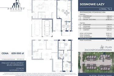 Rzut - Dom na sprzedaż 3 pokoje o powierzchni 80,28 m² - numer T4.2 w Osiedle Sosnowe Łazy