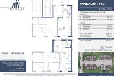 Rzut - Dom na sprzedaż 3 pokoje o powierzchni 85,74 m² - numer T3.2 w Osiedle Sosnowe Łazy