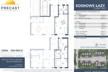 Rzut - Dom na sprzedaż 3 pokoje o powierzchni 82,12 m² - numer B3.2 w Osiedle Sosnowe Łazy