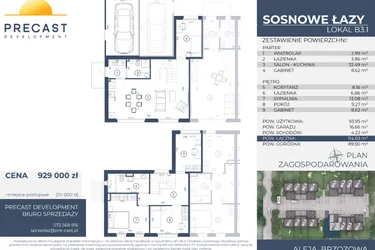 Rzut - Dom na sprzedaż 5 pokoi o powierzchni 114,83 m² - numer B3.1 w Osiedle Sosnowe Łazy
