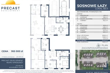 Rzut - Dom na sprzedaż 5 pokoi o powierzchni 114,83 m² - numer B3.4 w Osiedle Sosnowe Łazy