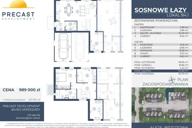 Rzut - Dom na sprzedaż 5 pokoi o powierzchni 93,95 m² - numer B4.1 w Osiedle Sosnowe Łazy