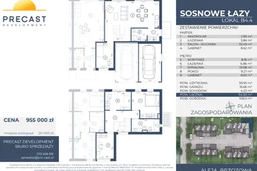 Rzut - Dom na sprzedaż 5 pokoi o powierzchni 114,83 m² - numer B4.4 w Osiedle Sosnowe Łazy