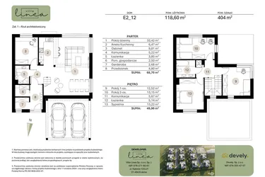 Rzut - Dom na sprzedaż 5 pokoi o powierzchni 118,6 m² - numer E2_12 w Villa Linea