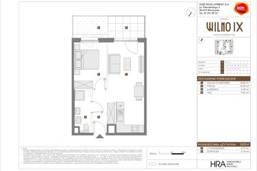 Rzut - Mieszkanie na sprzedaż 2 pokoje o powierzchni 39,93 m² - numer A.2 w Osiedle Wilno IX etap 2