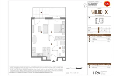 Rzut - Mieszkanie na sprzedaż 2 pokoje o powierzchni 41,29 m² - numer A.3 w Osiedle Wilno IX etap 2