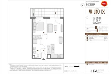 Rzut - Mieszkanie na sprzedaż 2 pokoje o powierzchni 39,93 m² - numer A.6 w Osiedle Wilno IX etap 2