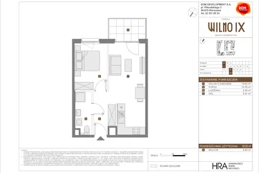 Rzut - Mieszkanie na sprzedaż 2 pokoje o powierzchni 39,93 m² - numer A.10 w Osiedle Wilno IX etap 2