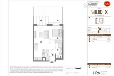 Rzut - Mieszkanie na sprzedaż 2 pokoje o powierzchni 37,19 m² - numer A.20 w Osiedle Wilno IX etap 2