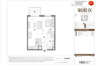 Rzut - Mieszkanie na sprzedaż 2 pokoje o powierzchni 37,63 m² - numer A.26 w Osiedle Wilno IX etap 2