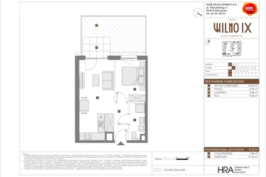 Rzut - Mieszkanie na sprzedaż 2 pokoje o powierzchni 37,63 m² - numer A.22 w Osiedle Wilno IX etap 2