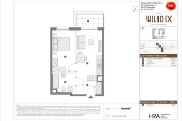 Rzut - Mieszkanie na sprzedaż 2 pokoje o powierzchni 39,72 m² - numer A.35 w Osiedle Wilno IX etap 2