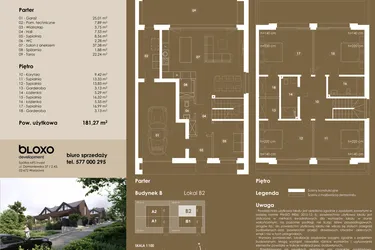 Rzut - Dom na sprzedaż 6 pokoi o powierzchni 181,27 m² - numer B/2 w Osova
