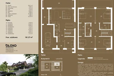Rzut - Dom na sprzedaż 6 pokoi o powierzchni 181,27 m² - numer B/2 w Osova