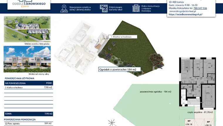 Rzut - Dom na sprzedaż 4 pokoje o powierzchni 91,55 m² - numer 1B w Osiedle Żeromskiego etap IV