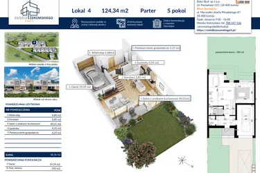 Rzut - Dom na sprzedaż 4 pokoje o powierzchni 124,34 m² - numer 4 w Osiedle Żeromskiego etap IV