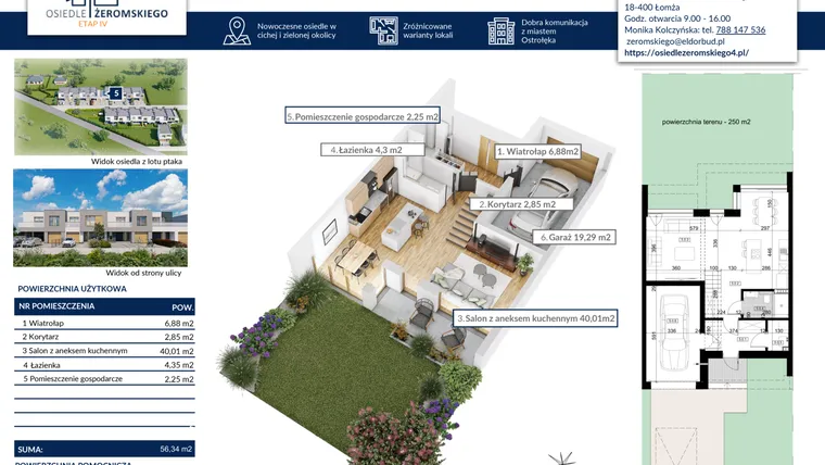 Rzut - Dom na sprzedaż 4 pokoje o powierzchni 124,34 m² - numer 5 w Osiedle Żeromskiego etap IV