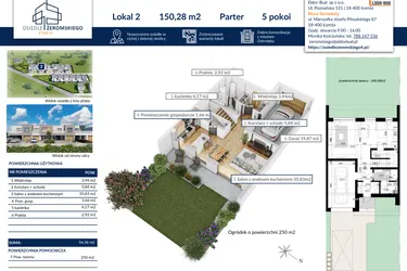 Rzut - Dom na sprzedaż 5 pokoi o powierzchni 150,28 m² - numer 2 w Osiedle Żeromskiego etap IV