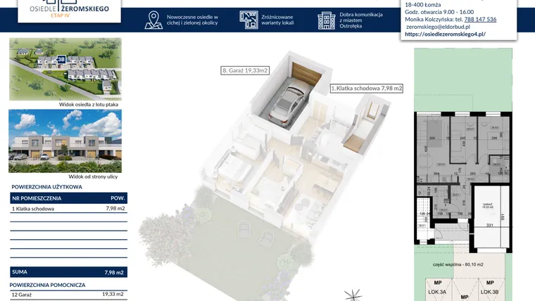 Rzut - Dom na sprzedaż 4 pokoje o powierzchni 110,88 m² - numer 3B w Osiedle Żeromskiego etap IV
