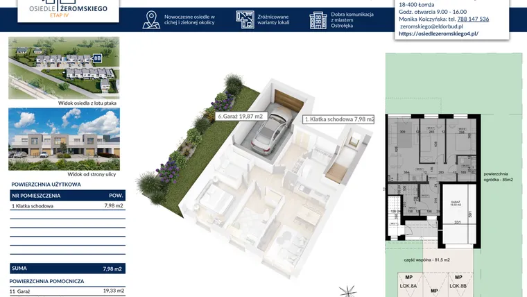 Rzut - Dom na sprzedaż 4 pokoje o powierzchni 110,88 m² - numer 8B w Osiedle Żeromskiego etap IV