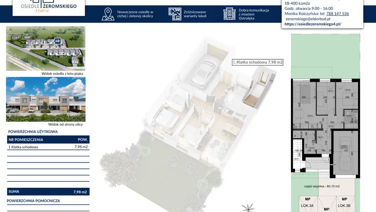 Rzut - Dom na sprzedaż 4 pokoje o powierzchni 91,55 m² - numer 6B w Osiedle Żeromskiego etap IV