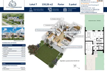 Rzut - Dom na sprzedaż 5 pokoi o powierzchni 150,28 m² - numer 7 w Osiedle Żeromskiego etap IV