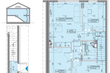 Rzut - Mieszkanie na sprzedaż 4 pokoje o powierzchni 64,03 m² - numer 12B w Domy na Witosa etap 3A i 3B